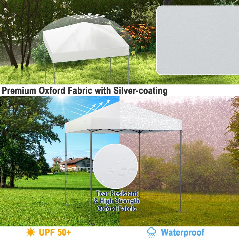 Tangkula 6.6x6.6 Ft Pop Up Canopy, 1 Person Instant Setup Portable Canopy Tent with Center Lock, UPF 50+ Sun Protection, 8 Stakes, 4 Ropes, Carrying Bag - Image 3