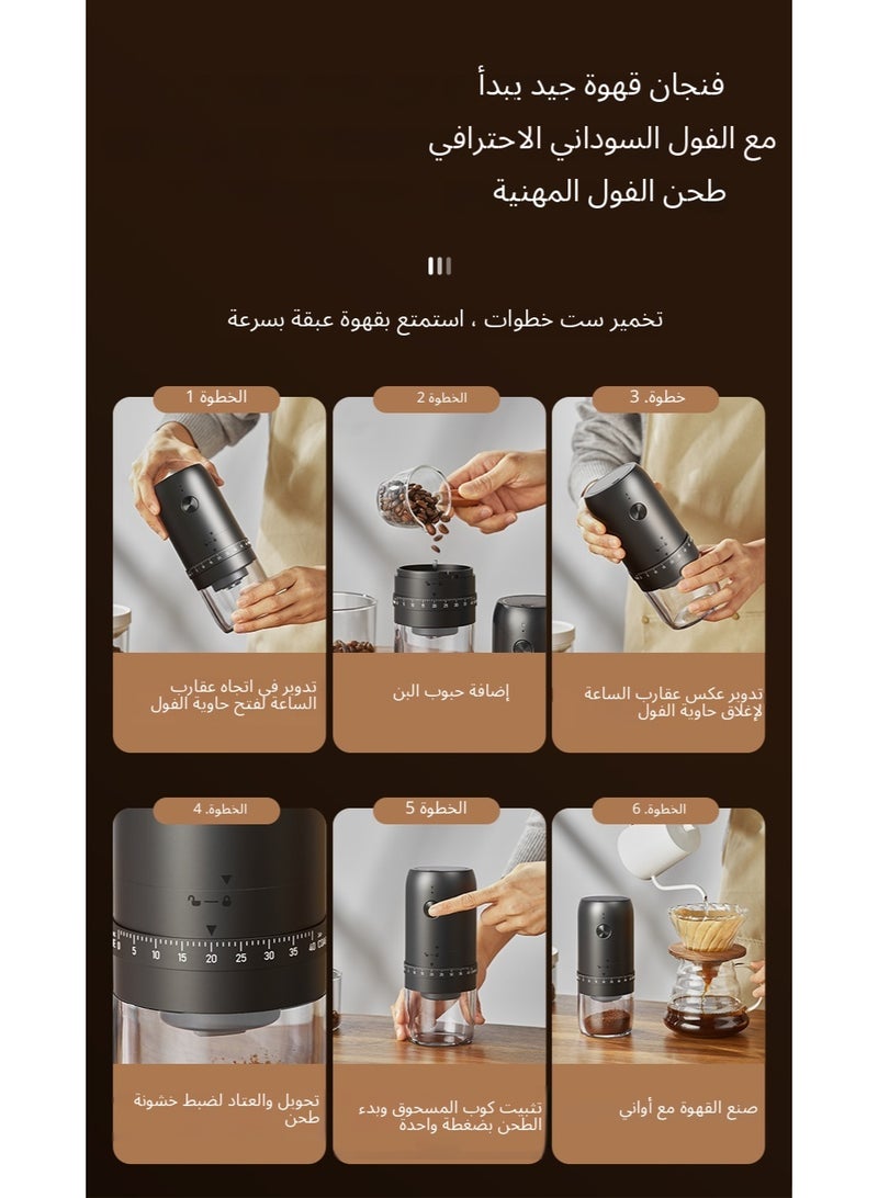 Portable Coffee Grinder with Smart Auto-Stop Sensor – Quiet Copper Motor – 40 Coarseness Levels – Giant Battery – Practical Gift - Image 4
