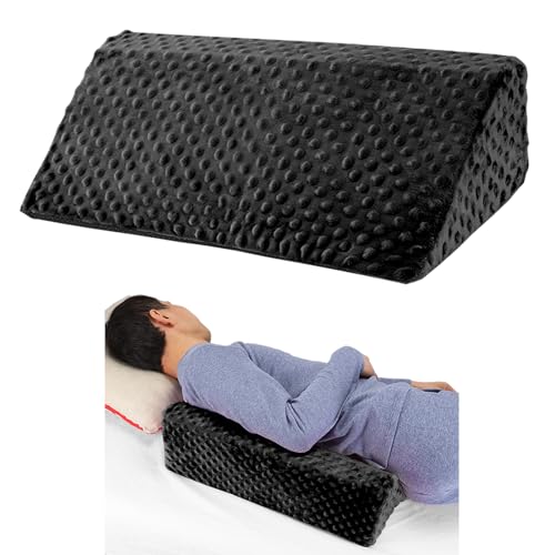 Jacobable Wedge Pillow for Side Sleeping, Body Positioning Foam Wedge Pillow, Side Wedge Pillow for Sleeping Non-Slip Back Positioning Pillow for Bed Sore Wedge (Black) - Image 1
