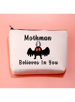 JXGZSO Novelty Mothman Makeup Bag Mothman Believes In You Mothman with Bright Red Eye Gift For Mothman Lover (Mothman)  - Image 1