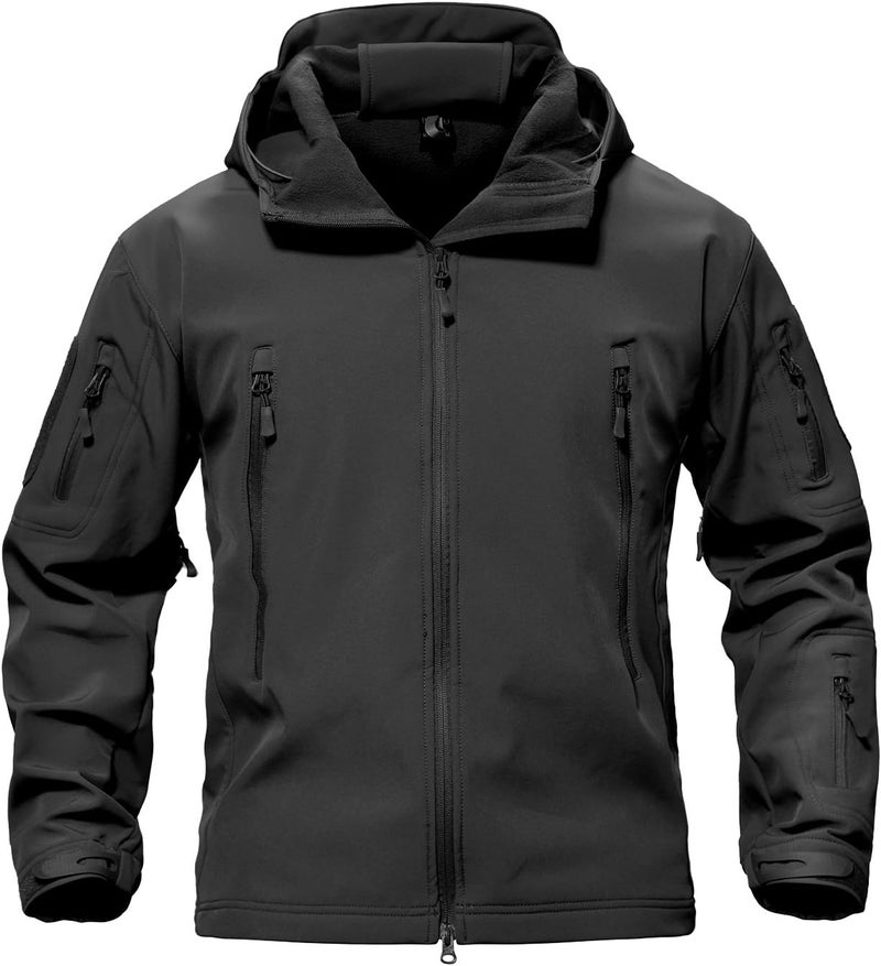 TACVASEN Men's Special Ops Military Tactical Soft Shell Jacket - Black, XXL - Image 1