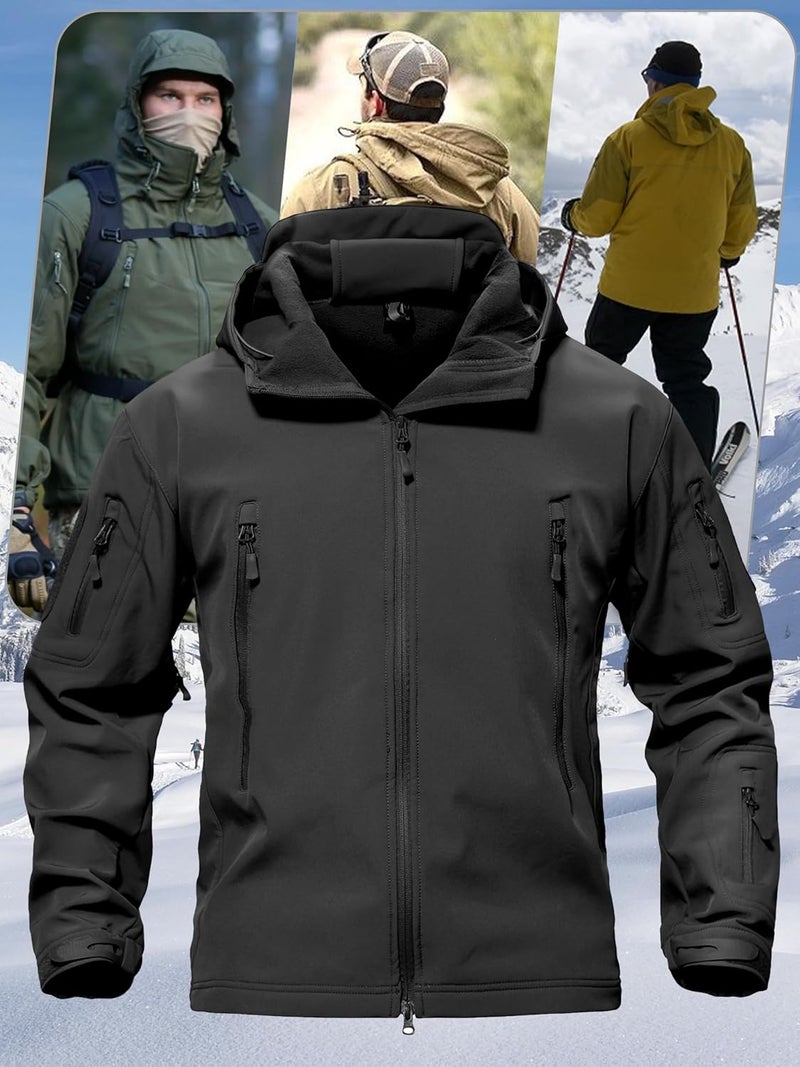 TACVASEN Men's Special Ops Military Tactical Soft Shell Jacket - Black, XXL - Image 2