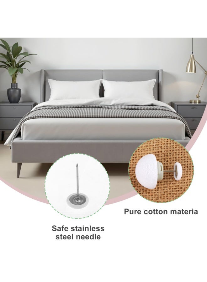 وينر 10 قطع من مشابك اللحاف، دبوس غطاء اللحاف المضاد للانزلاق، مشابك اللحاف لتثبيت اللحاف بالداخل، مثبتات اللحاف، ملحقات الفراش، أزرار كبس اللحاف للستائر واللحاف والوسائد والبطانيات (أبيض ووردي) - Image 4