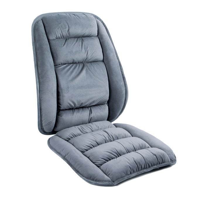 ORTHOPEDIC FIRM CHAIR LUMBAR SUPPORT CUSHION SET NONSLIP BOTTOM COCCYX PADS WARM ADJUSTABLE CURVATURE LOW BACK PAIN RELIEF RELAX PILLOW FOR OFFICEDINNING CHAIRRECLINERSSOFA AND CAR GREY