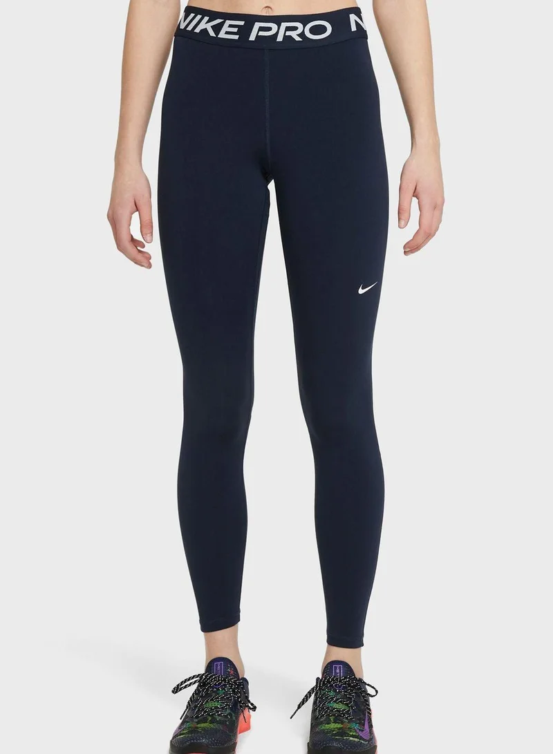 نايكي Nike Pro Women's Mid-Rise Mesh-Panelled Leggings