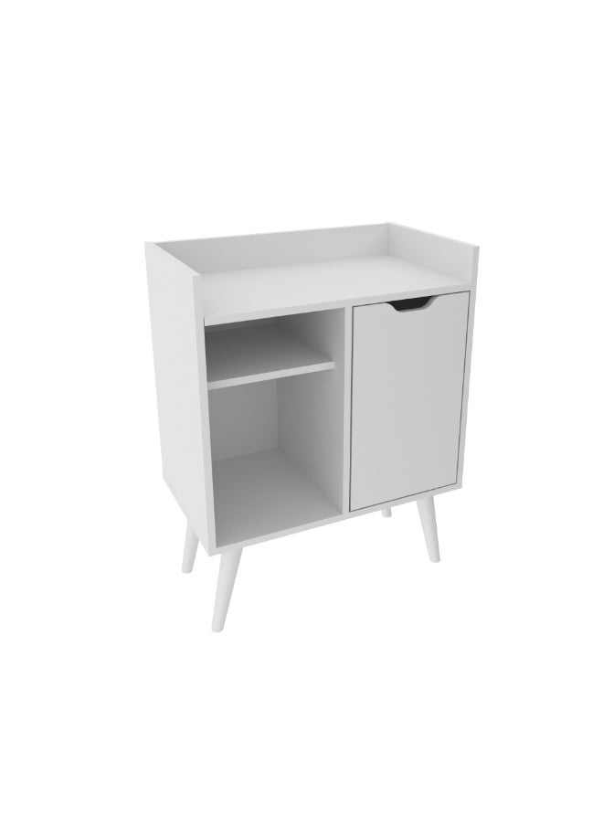 Tecnomobili Cabinet With 1 Door& 2 shelve 60x34.8x78.5 cm -White Color  - Image 3