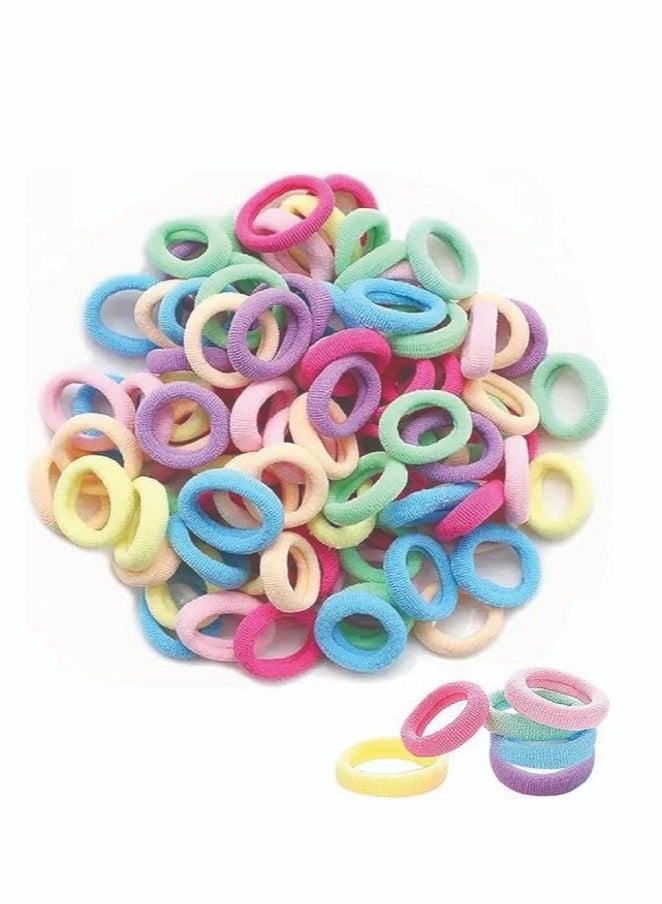 GlamKit 100pcs Thick Cotton Hair Ties, Girls Hair Bands Elastic Hair Bands Hair Accessories 100pcs Multicolor - Image 1