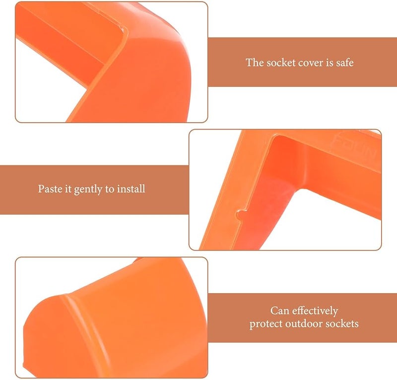 4 قطع صندوق غطاء مخرج كهربائي خارجي مقاوم للمطر واقي جدار بلاستيكي للمفاتيح - Image 3