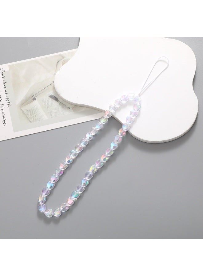 NIBEMINENT Super Cute Beaded Phone Charm – Trendy Phone Chain Wrist Strap, Shining Beads Chain Lanyard for Cell Phone - Image 1