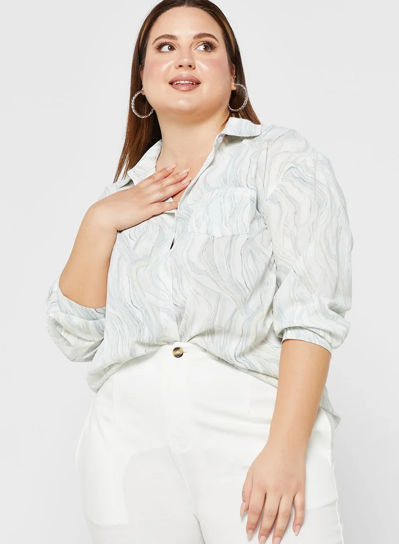 Ella Plus Marble Print Shirt