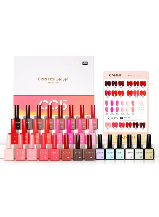CANNI 30Pcs 9ML Hemafree Gel Nail Polish SetDark Red Hot Pink Purple Brown Burgundy Red Jelly Gel Polish Kit Soak Off LED Nail Polish Set Nail Art Starter Manicure Salon DIY at Home - Image 2
