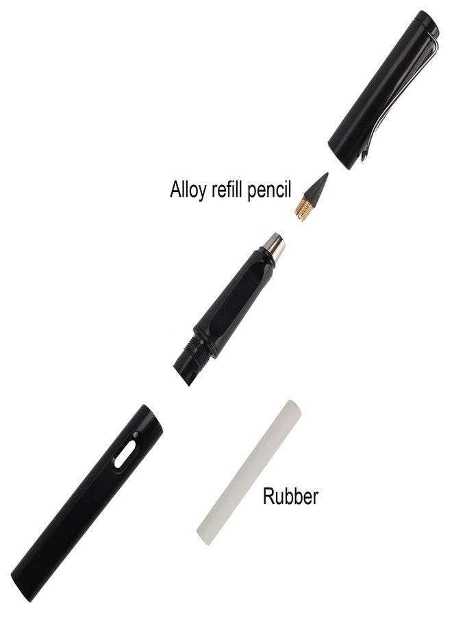 BFANGZ Everlasting Pencils,Inkless pen,lapiz infinito,No Sharpen 0.7mm, 4Pcs Pencils With 8Pcs Replaceable Pencil Leads,1Pcs Transparent storage box,4 Pcs erasers (built-in pencil) - Image 5