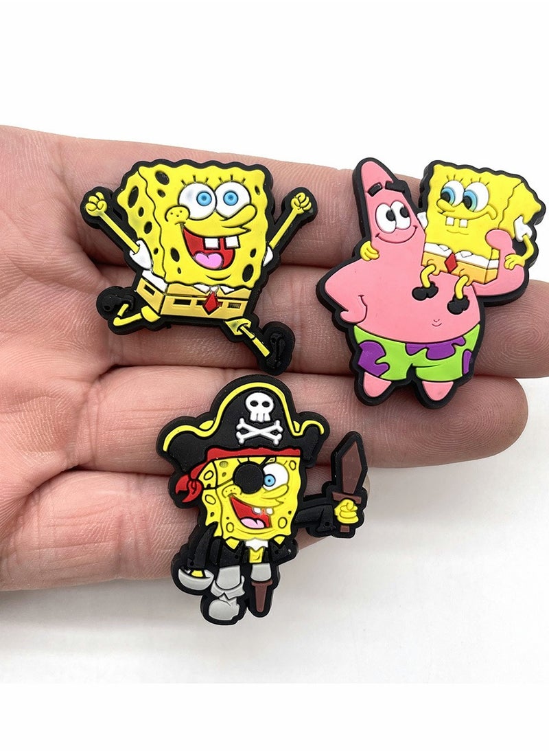 SYOSI - Shoe Decoration Charms, Crocs Shoe Charm Jibbitz SpongeBob 12 Pcs - Image 1