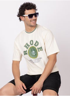 OCTAVE Octave Men's Oversize Cotton  T-shirt,Offwhite  - Image 2