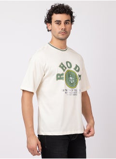 OCTAVE Octave Men's Oversize Cotton  T-shirt,Offwhite  - Image 3