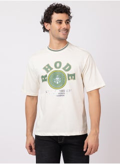 OCTAVE Octave Men's Oversize Cotton  T-shirt,Offwhite  - Image 5