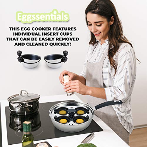Eggssentials Egg Poacher - Eggssentials Poached Egg Maker, Stainless Steel Egg Poaching Pan, Poached Eggs Cooker Food Grade Safe PFOA Free with Spatula. - Image 3