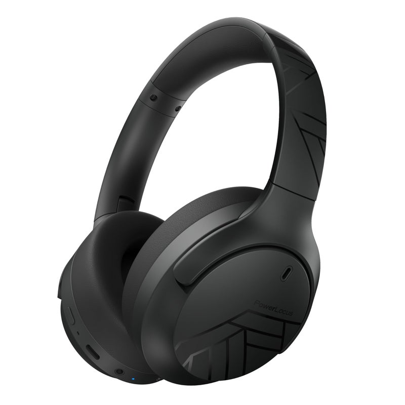 PowerLocus Bluetooth Headphones Over Ear, 60H Playtime, 4 EQ Modes Wireless Headphones with Microphone, Hi-Fi Stereo Deep Bass Foldable Headphone, Soft Foam Ear Cups,Fast Charging for Travel/PC/Phones - Image 1