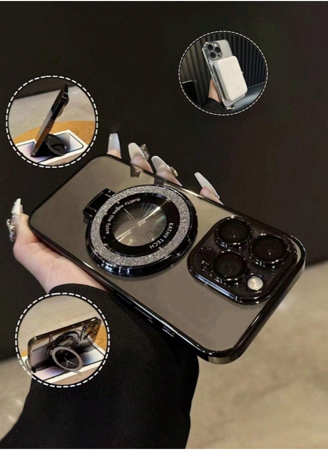 Shein - Electroplated Stand TPU iPhone 15 Pro Max Case - Image 1