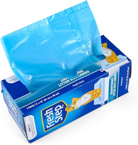 Fresh Step Drawstring Cat Litter Box Liners, Scented, Jumbo Size, 36" x 19" - 7 Count Per Box, 2 Boxes, Kitty Litter Bags, Cat Litter Liners for All Cats to Keep Your Home Clean - Image 5