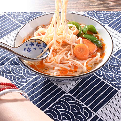 Cerficer 7.5 Inch Asian Ramen Bowls Japanese Noodle Bowls for Ramen Cereal Soup Pho Udon Noodles Deep Noodle Serving Bowls Set of 2 - Image 4