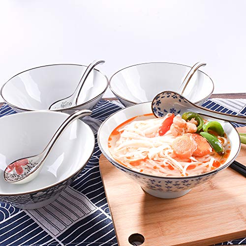 Cerficer 7.5 Inch Asian Ramen Bowls Japanese Noodle Bowls for Ramen Cereal Soup Pho Udon Noodles Deep Noodle Serving Bowls Set of 2 - Image 5