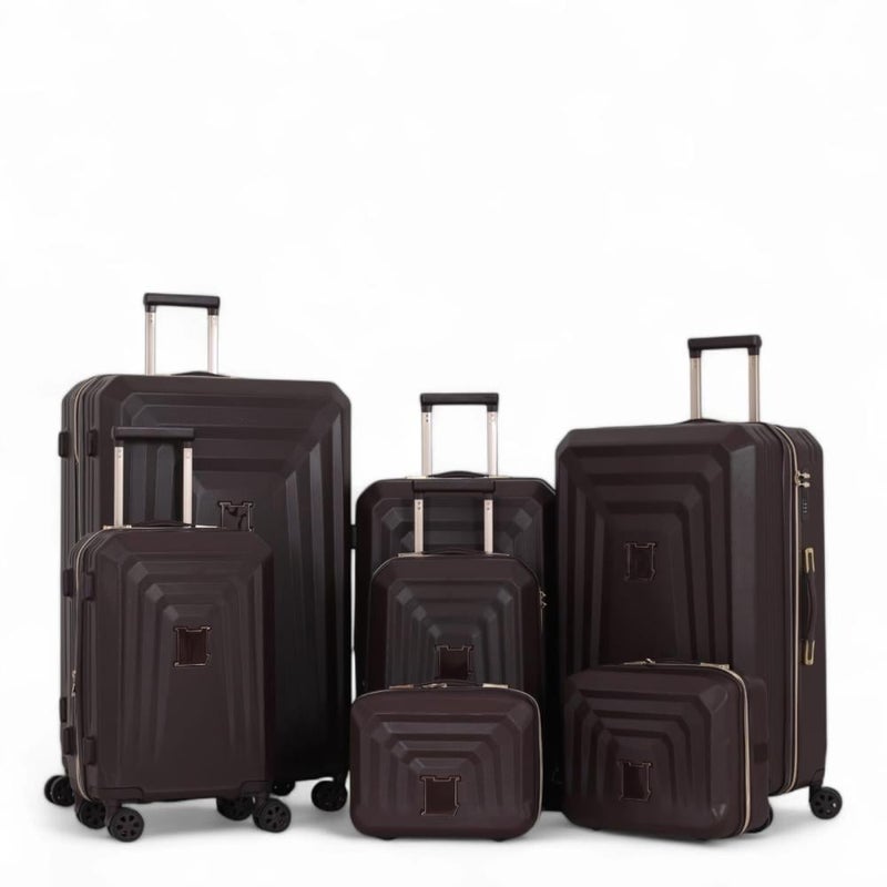 DIMA Bride's Dabash Travel Bag Set - 7 Pieces Includes 5 Trolley Bags and 2 Makeup Bags - Double Zipper Expansion Case - Dima Brand - Image 1