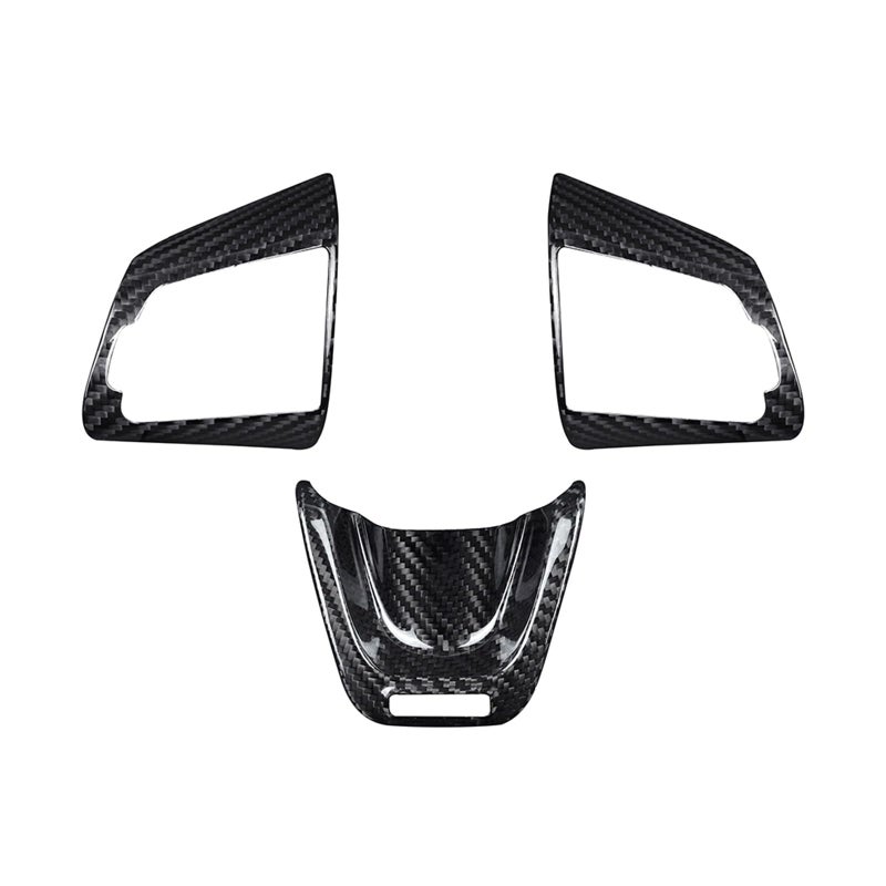 Ysbxitu Steering Wheel Trim Fit for Kia Stinger 20182023Carbon Fiber Interior Steering Wheel Trim Decoration CoverCar Interior Accessories3 pcesBlack