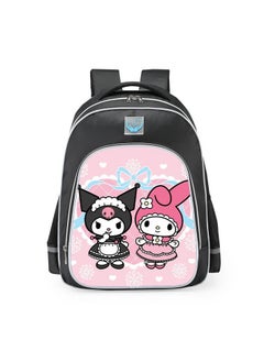 Primary school girls' schoolbag 1-3-6 years old backpack shoulder pad lightweight pink warning strip backpack,B-17-Re reflective-medium-store-black