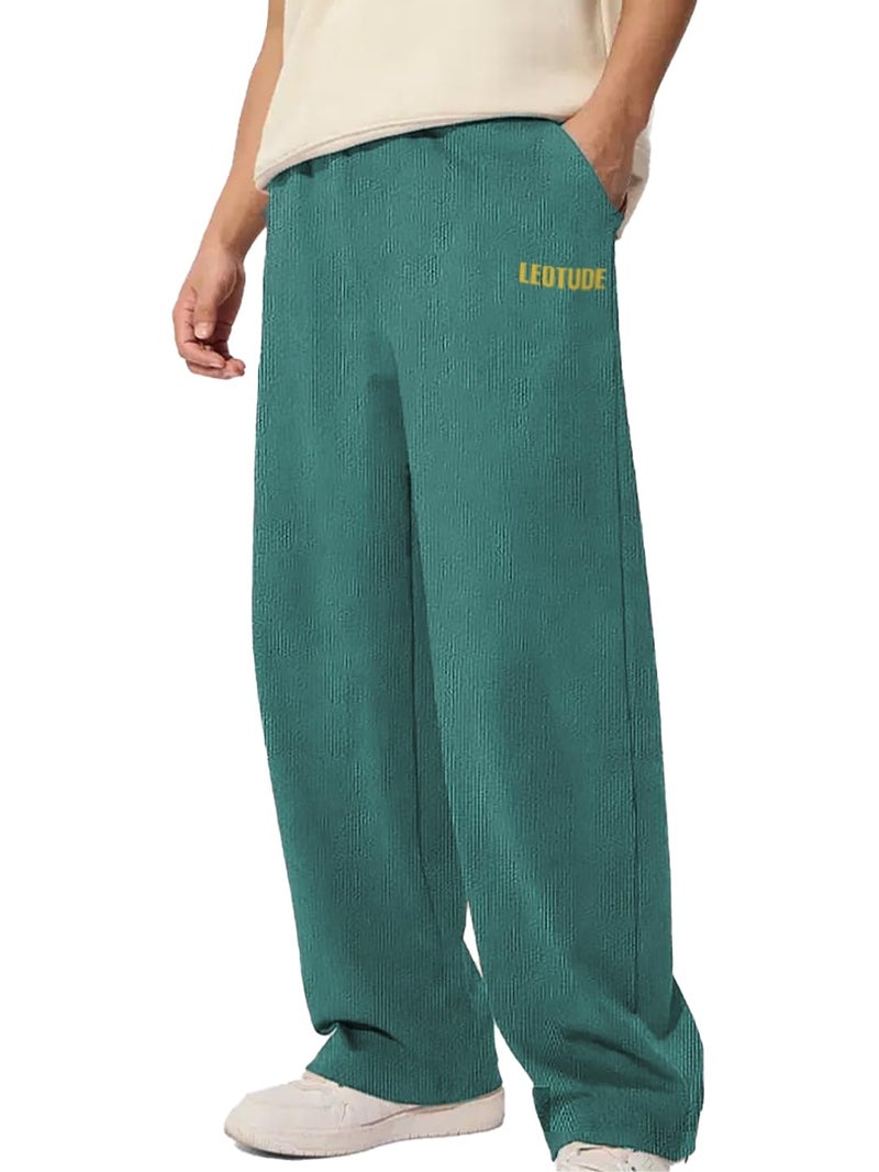 LEOTUDE Cottonblend Versatile Gym Track Pant Stay Cool, Stay Active for Men (TRK_209_Marron_P_Mint Green_M) - Image 1