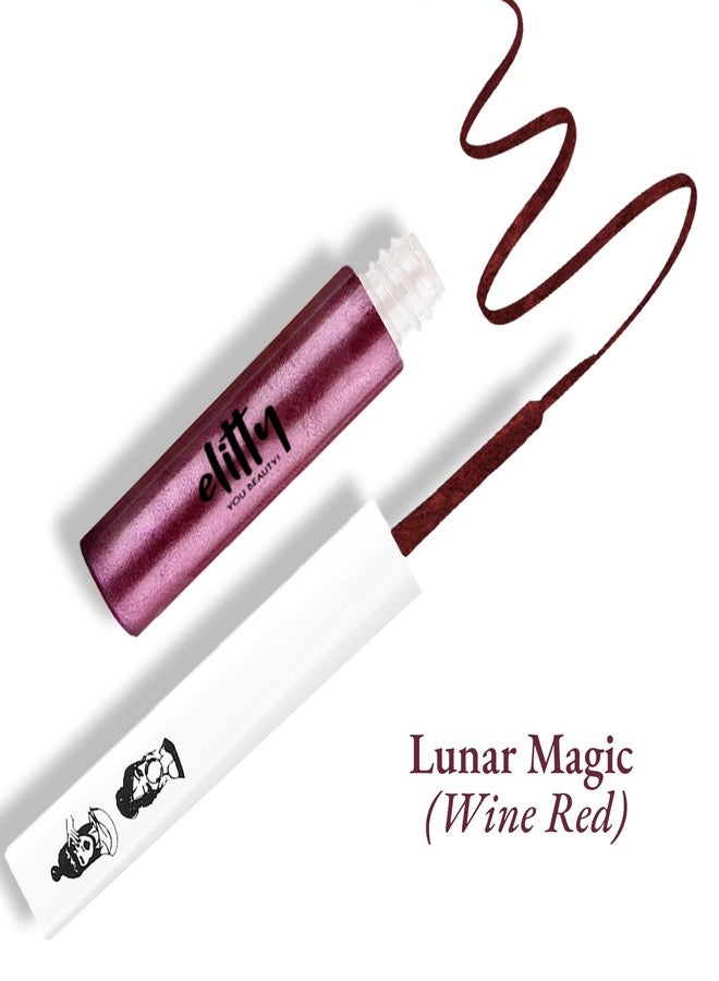 Elitty Waterproof Eyeliner - 4g Wine Red Colour With Intense Metallic Finish | Smudge Proof, Long Lasting Liquid Liner For Eye Makeup |Quick Drying Formula With Fine Tip For Smooth,Precise Application - Image 2