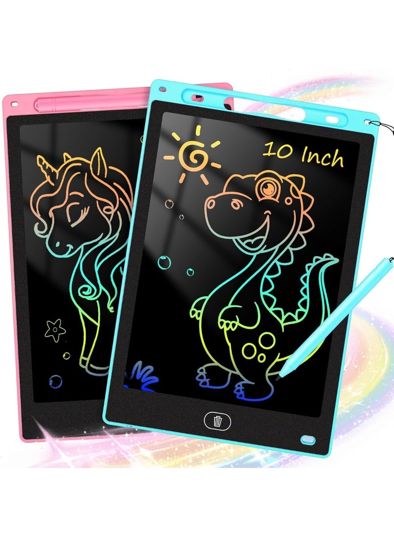 KTEBO Kids Drawing Board 10 Inch 2-Pack, LCD Writing Tablet for Kids, Travel Toy Activity Packs, Learning Board Toys for Toddlers, Storage Tools for Kids - Image 1