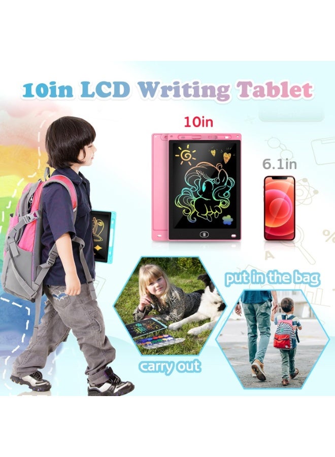 KTEBO Kids Drawing Board 10 Inch 2-Pack, LCD Writing Tablet for Kids, Travel Toy Activity Packs, Learning Board Toys for Toddlers, Storage Tools for Kids - Image 3