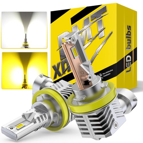BMT xms H11 H8 H16 Fog Light - Switchback 6500K White/3000K Amber Yellow - Dual Color White Yellow Driving Fog Lights, Pack of 2 - Image 1