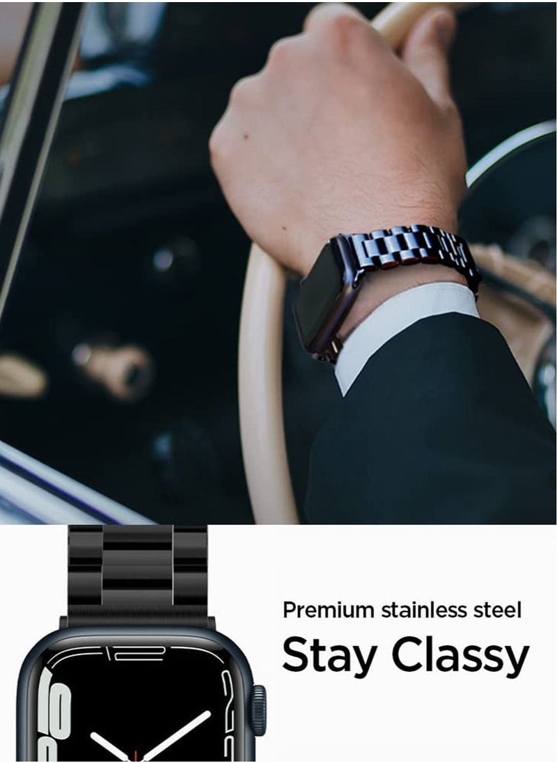 Spigen - Modern Fit for Apple Watch Ultra 49mm, Series 8/7 (45mm), Series 6/SE2/SE/5/4 (44mm) and Series 3/2/1 (42mm) Band - Black - Image 1
