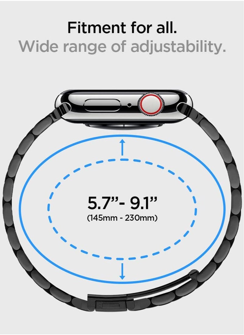 Spigen - Modern Fit for Apple Watch Ultra 49mm, Series 8/7 (45mm), Series 6/SE2/SE/5/4 (44mm) and Series 3/2/1 (42mm) Band - Black - Image 1