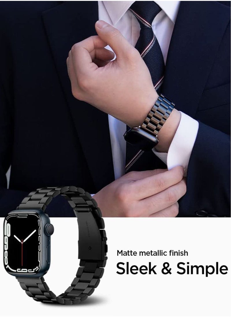 Spigen - Modern Fit for Apple Watch Ultra 49mm, Series 8/7 (45mm), Series 6/SE2/SE/5/4 (44mm) and Series 3/2/1 (42mm) Band - Black - Image 1