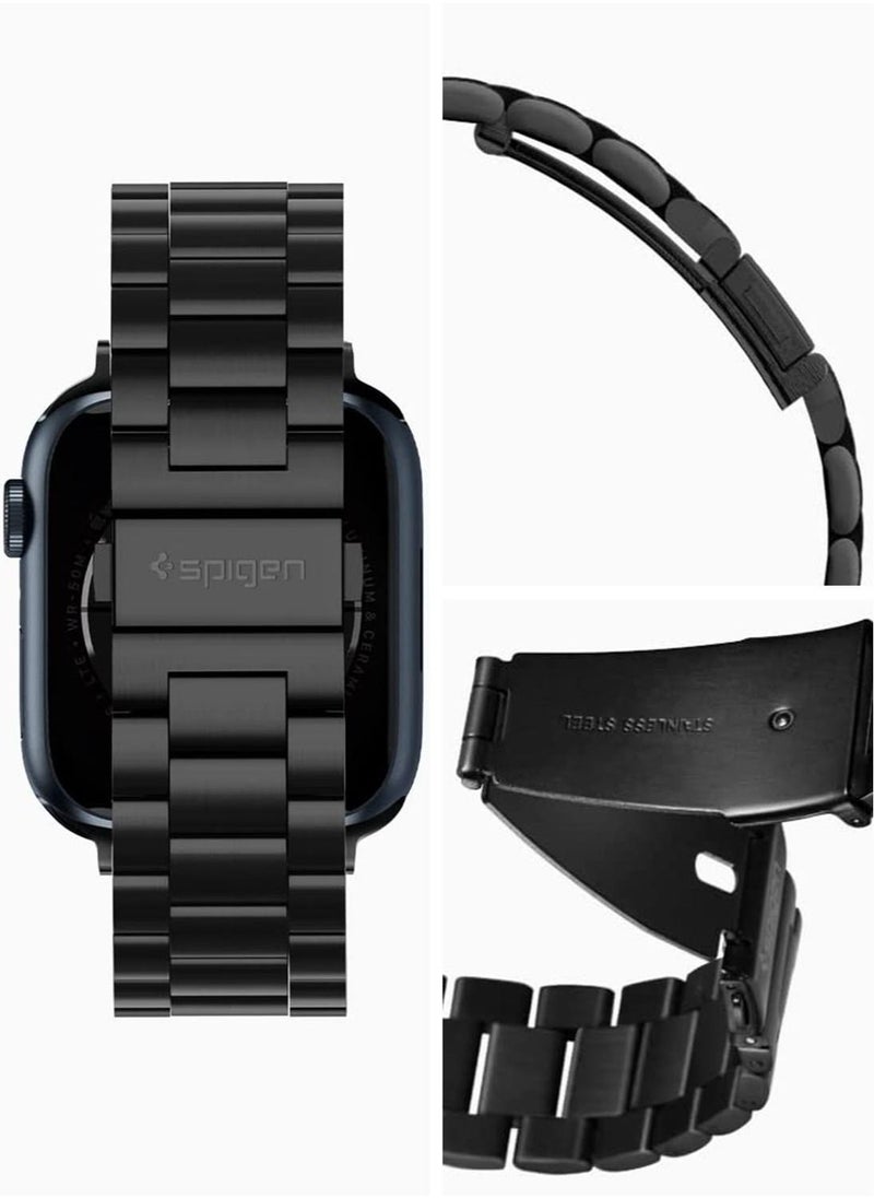 Spigen - Modern Fit for Apple Watch Ultra 49mm, Series 8/7 (45mm), Series 6/SE2/SE/5/4 (44mm) and Series 3/2/1 (42mm) Band - Black - Image 1