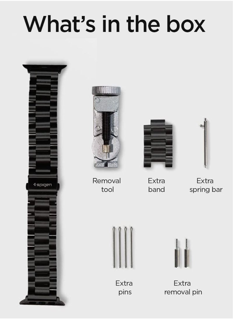 Spigen - Modern Fit for Apple Watch Ultra 49mm, Series 8/7 (45mm), Series 6/SE2/SE/5/4 (44mm) and Series 3/2/1 (42mm) Band - Black - Image 1