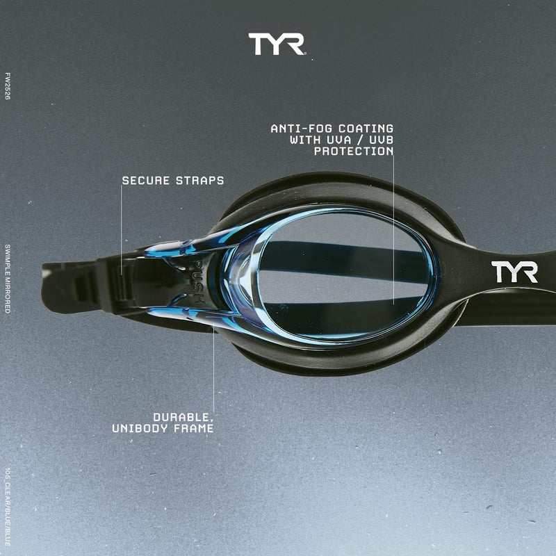 TYR Kids Swimple Swim Goggle, Black/Blue - Image 2