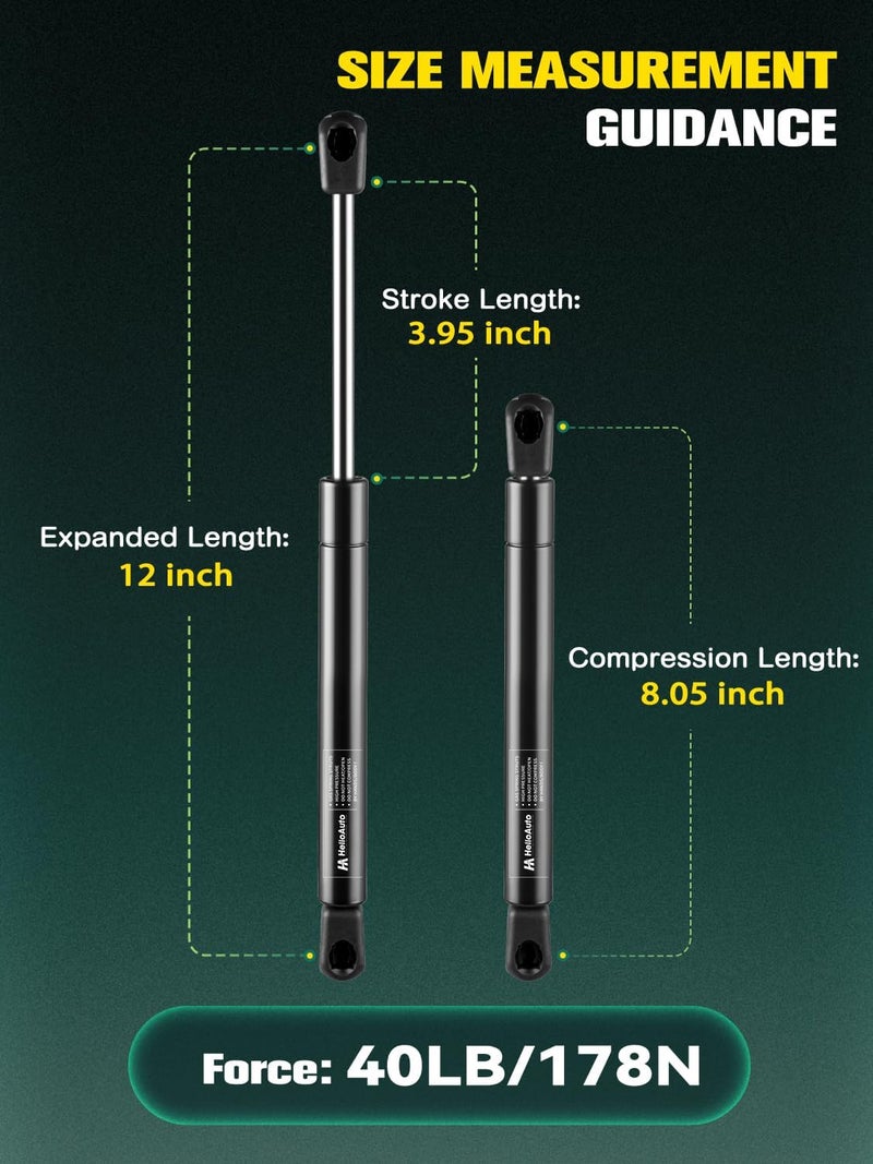 HelloAuto 12 Inch Gas Shocks for Truck Canopy - Image 4