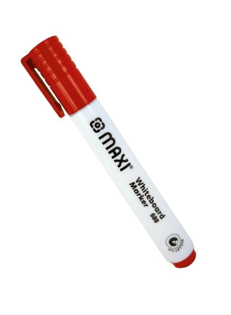 Maxi 10-Piece Dy Erase White Board Markers Round Tip Red Ink  - Image 2
