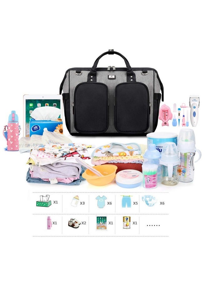 Pomelo Best Diaper Bag Tote With Stroller Straps And Changing Pad  - Image 4
