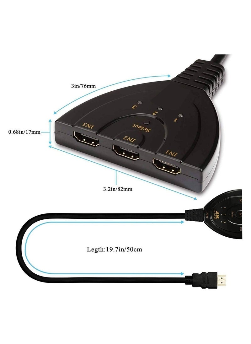 3 Port HDMI Switch Splitter Cable 4K 2K 3D 2160P Ultra HD 3 in 1 out Multi Switcher HUB - pzsku/Z1ACBBA272D1175D5EC56Z/45/_/1720687216/1312ec2d-cb10-46c4-8477-c98625287f1f