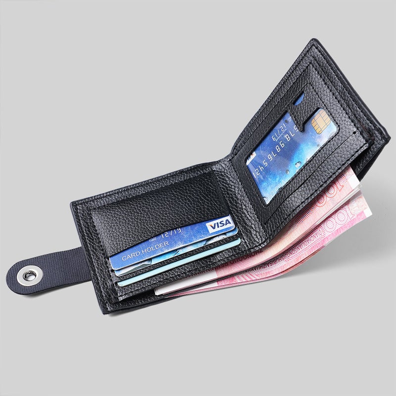 Multifunctional Solid Color PU Leather Wallet, RFID Blocking Design Portable Daily Storage Purse for Cards Cash Coin Business Use - Image 2