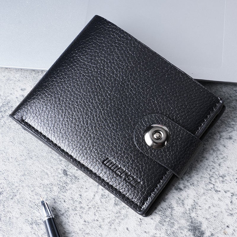 Multifunctional Solid Color PU Leather Wallet, RFID Blocking Design Portable Daily Storage Purse for Cards Cash Coin Business Use - Image 1
