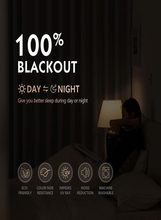 FMFUNCTEX 100% Blackout Curtains for Bedroom, Khaki Curtains 84 Inches Long Textured Thermal Insulated Curtains for Living Room Drapes, Black Out Drapery Grommet Room Darkening 2 Panels - Image 2