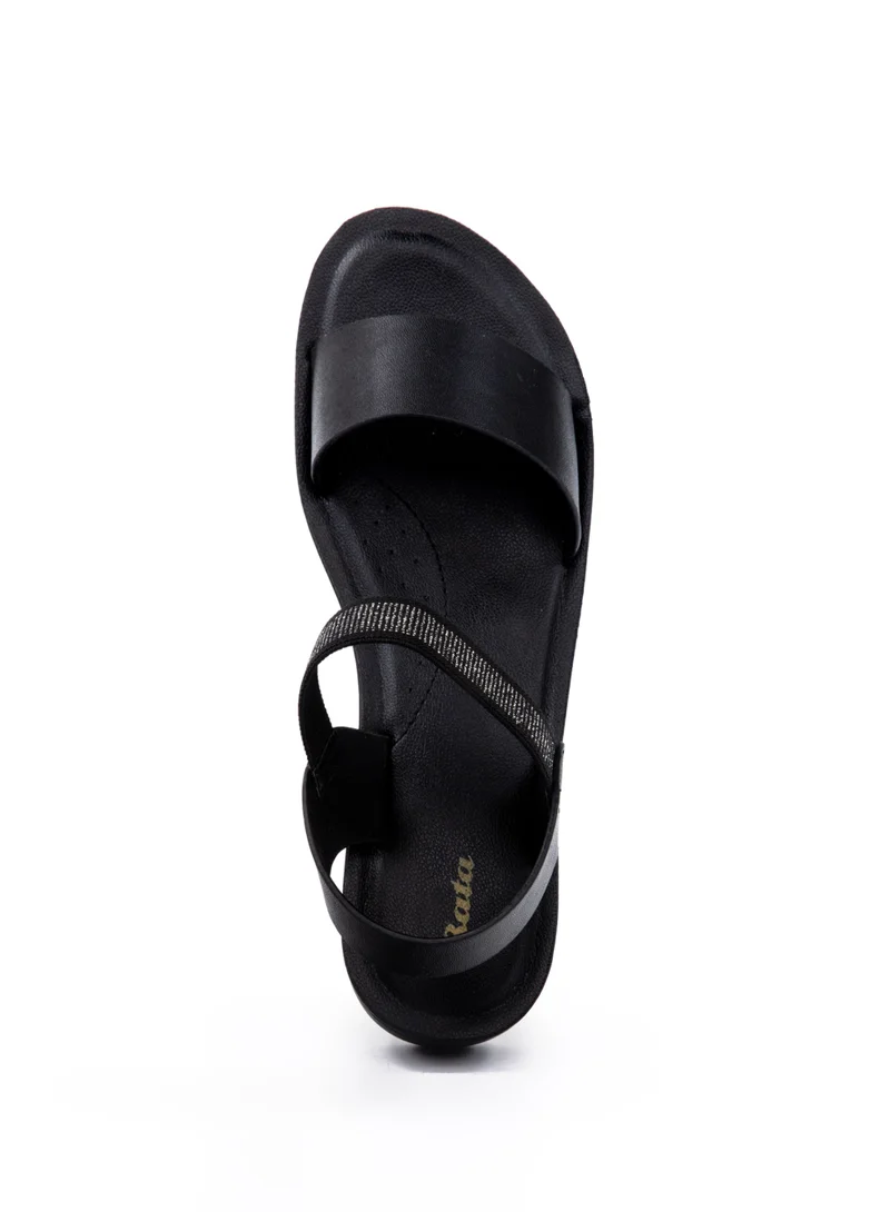 Bata Embellished Elastic Strap Wedge Sandals