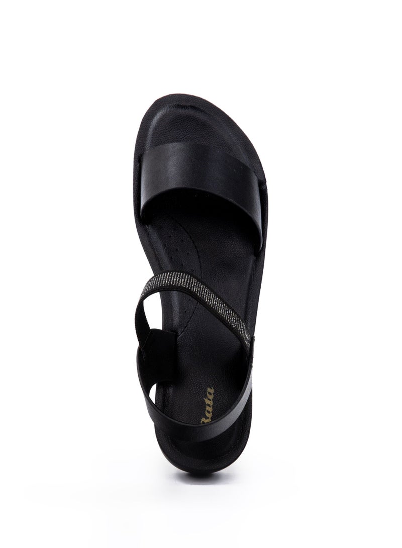 Bata Embellished Elastic Strap Wedge Sandals - Image 4