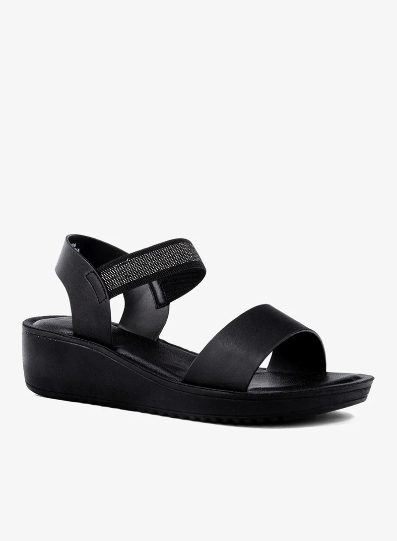 باتا صندل إسفين بحزام مرن مزخرف